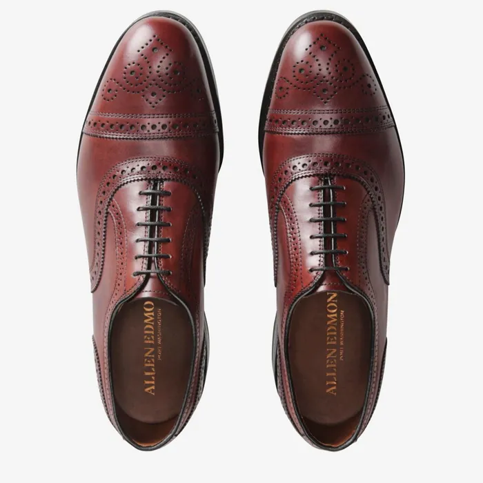 Allen Edmonds Strand CapToe Oxford With Dainite Rubber Sole Oxblood Men Wide Width Shoes