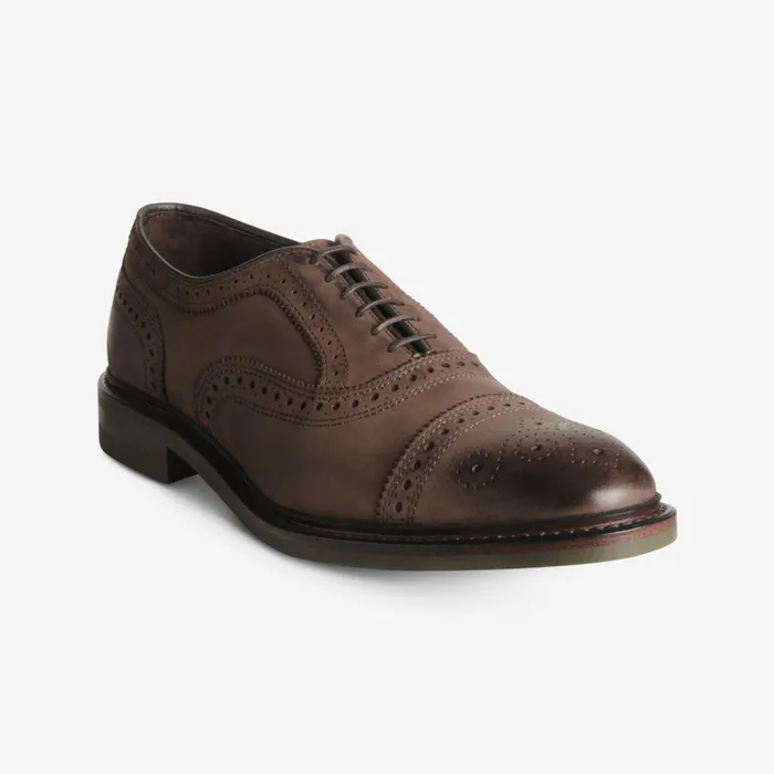 Allen Edmonds Strandmok CapToe Oxford With Dainite Rubber Sole Brown Nubuck Men Wide Width Shoes Allen Edmonds Strandmok CapToe Oxford With Dainite Rubber Sole Brown Nubuck Men Wide Width Shoes