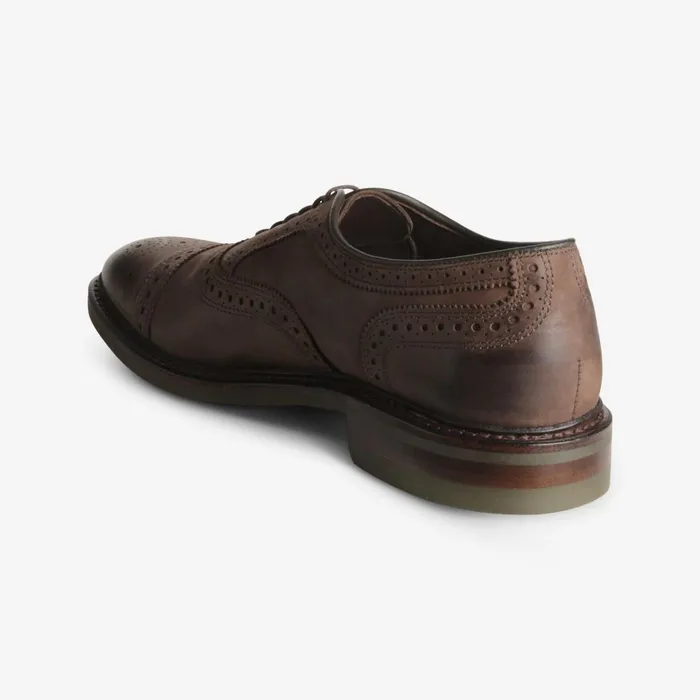 Allen Edmonds Strandmok CapToe Oxford With Dainite Rubber Sole Brown Nubuck Men Wide Width Shoes
