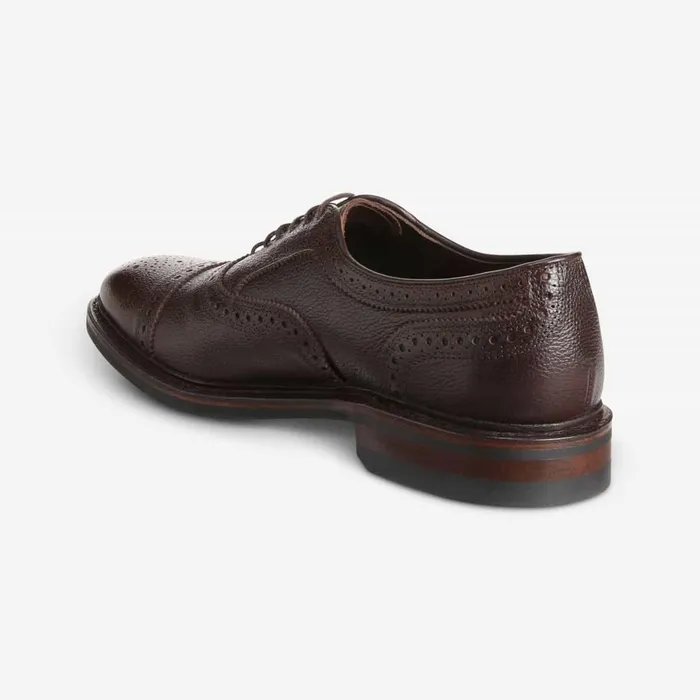 Allen Edmonds Strandmok Weatherproof CapToe Oxford With Dainite Rubber Sole Brown Grain Men Wide Width Shoes