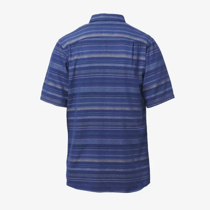 Allen Edmonds Stripe Kay Street Short Sleeve Shirt Blue Stripe Men Shirts and Sweaters