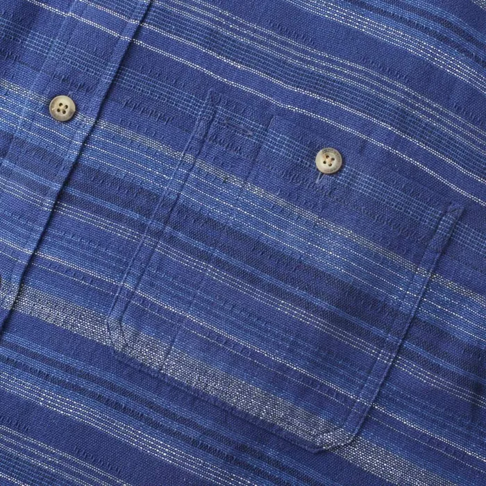 Allen Edmonds Stripe Kay Street Short Sleeve Shirt Blue Stripe Men Shirts and Sweaters