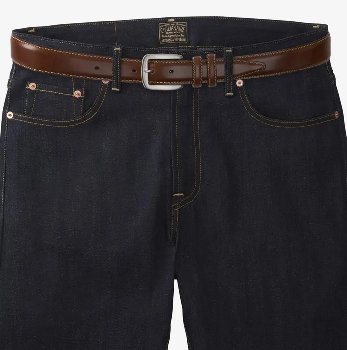 Allen Edmonds Yukon Casual Belt Brown Waxy Leather Men Casual Belts