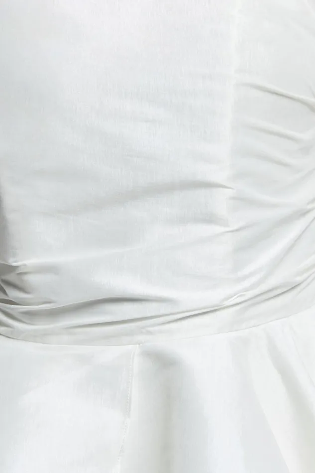 Allisyn Mini Dress 8211 Strapless Tiered Flare Dress In White Women Showpo Dresses