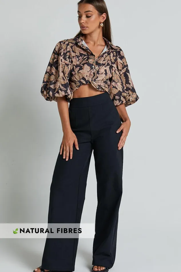 Amalie The Label 8211 Charo Linen Look High Waisted Wide Leg Pants In Black Women Showpo Pants Amalie The Label 8211 Charo Linen Look High Waisted Wide Leg Pants In Black Women Showpo Pants