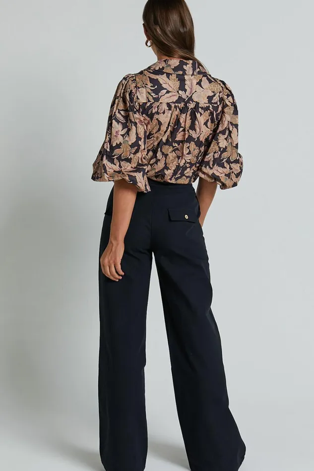 Amalie The Label 8211 Charo Linen Look High Waisted Wide Leg Pants In Black Women Showpo Pants