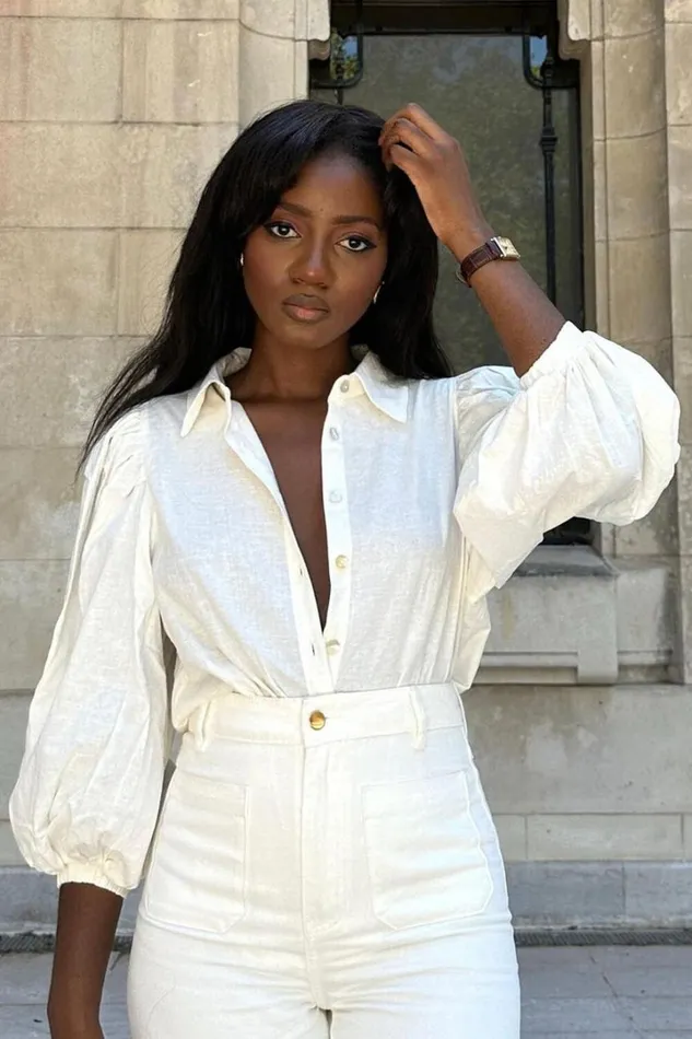 Amalie The Label 8211 Desi Jeans High Waisted Wide Leg Full Length In Off White Women Showpo Jeans