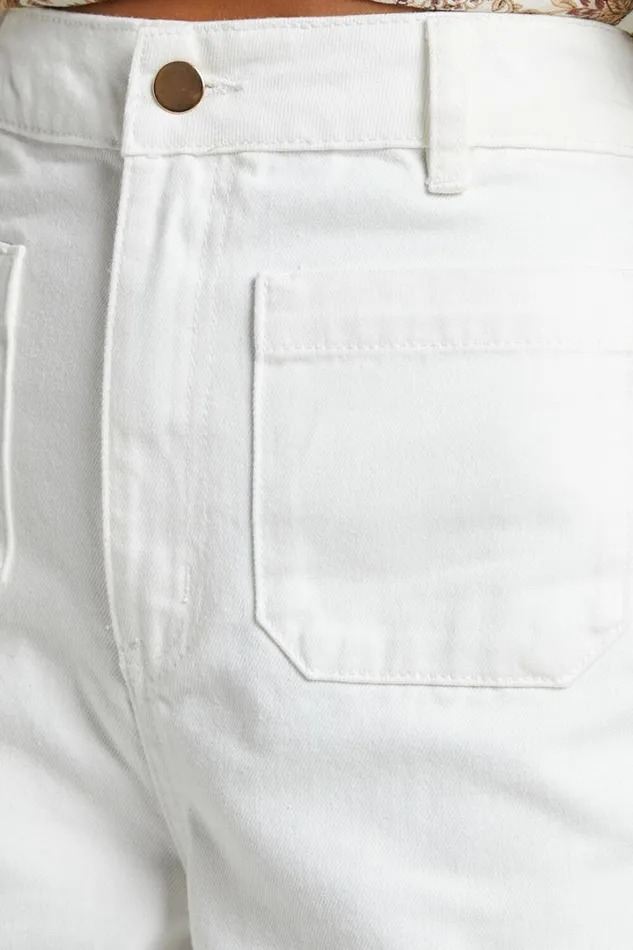 Amalie The Label 8211 Desi Jeans High Waisted Wide Leg Full Length In Off White Women Showpo Jeans