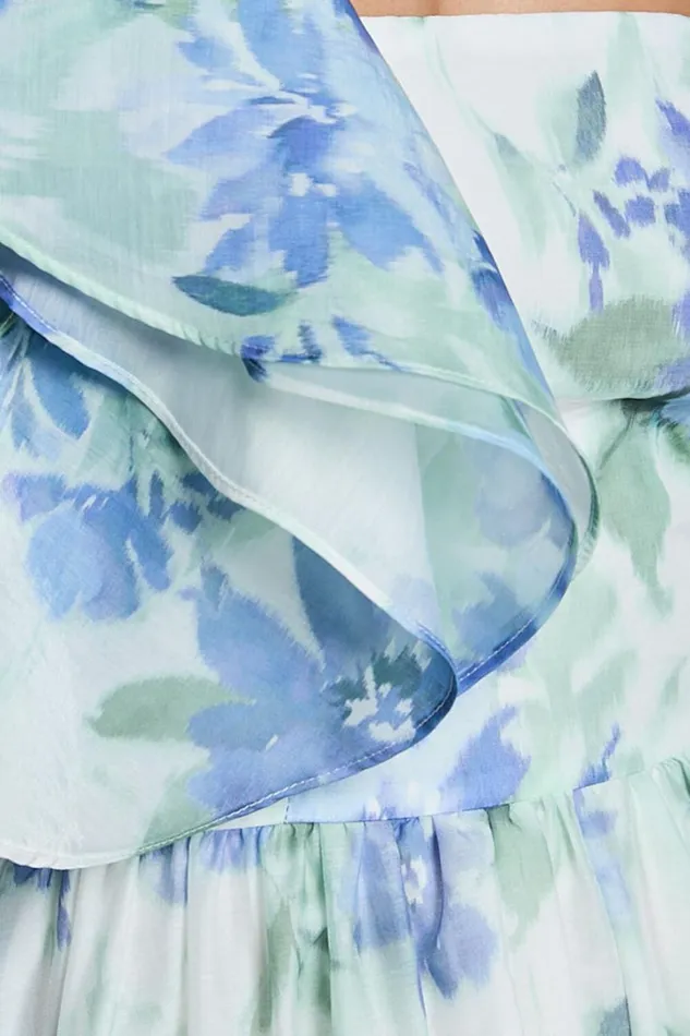 Amalie The Label 8211 Fleur Halter Ruffle Detail A Line Maxi Dress In Elysian Print Women Showpo Dresses