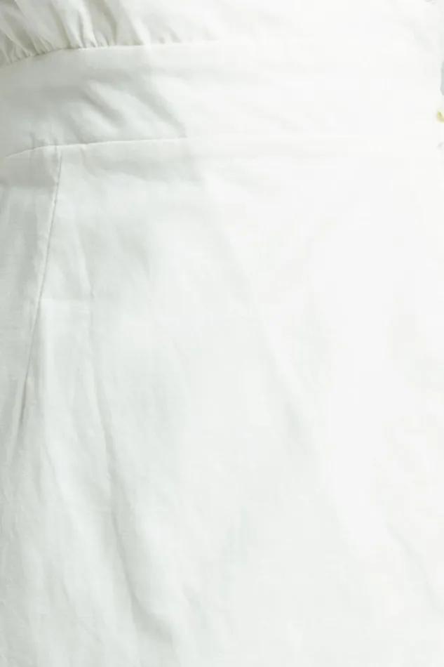 Amalie The Label 8211 Maelle Linen Blend Short Puff Sleeve Wrap Midi Dress In White Women Showpo Dresses