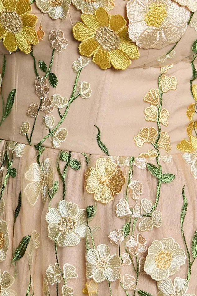 Amalie The Label 8211 Mia Strappy Flower Detail Midi Dress In Yellow Women Showpo Dresses