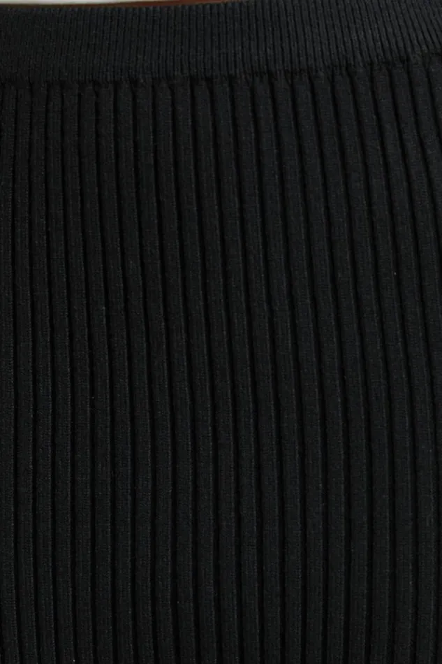 Andalucia Midi Skirt 8211 Ribbed Side Split Skirt In Black Women Showpo Curve Clothes
