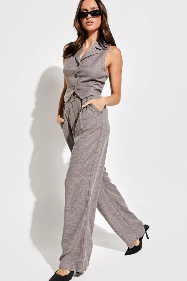 Andie Pants 8211 High Waist Tailored Pants In Grey Women Showpo Pants