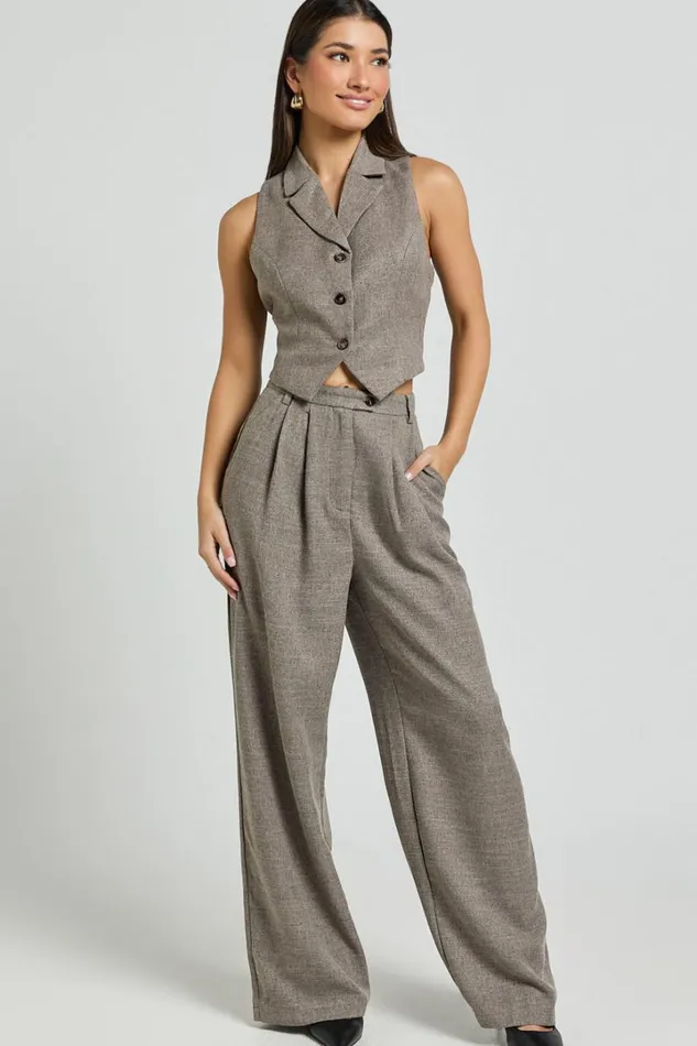 Andie Pants 8211 High Waist Tailored Pants In Grey Women Showpo Pants