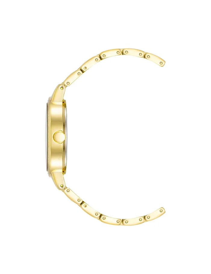 Anne Klein Mother Of Pearl Crystal Accented Bracelet Watch Goldtone Women Watches 038 Jewelry