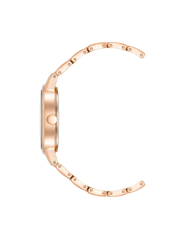Anne Klein Mother Of Pearl Crystal Accented Bracelet Watch Rose Goldtone Women Watches 038 Jewelry