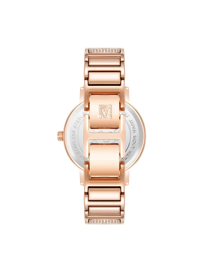 Anne Klein Mother Of Pearl Crystal Accented Bracelet Watch Rose Goldtone Women Watches 038 Jewelry