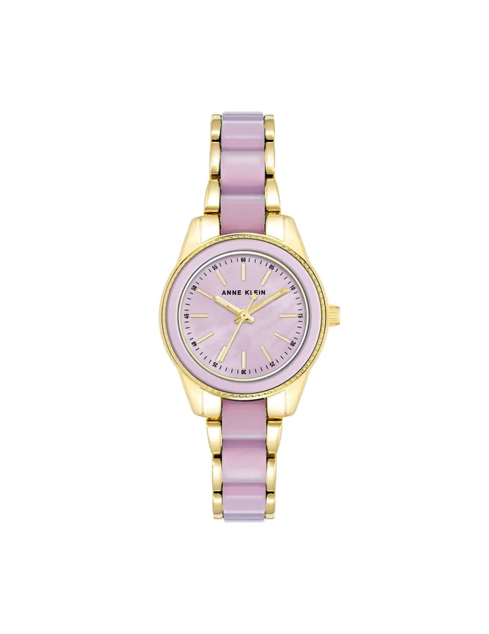 Anne Klein Pearlescent Resin Link Bracelet Watch Goldtone Women Watches 038 Jewelry