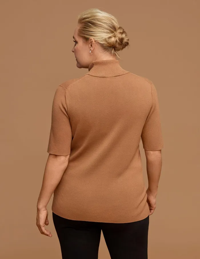 Anne Klein Plus Size Half Sleeve Turtleneck Vicuna Women Clothing