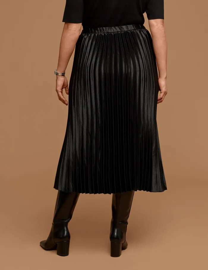 Anne Klein Plus Size Pull On Pleated Skirt Anne Black Women Clothing