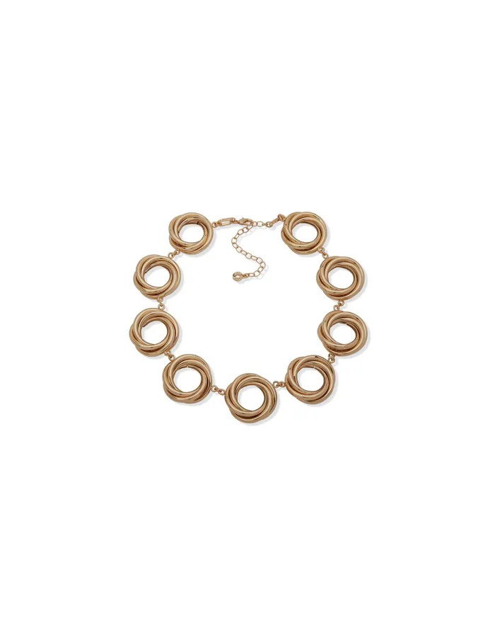 Anne Klein Statement Knot Frontal Necklace Gold Tone Women Watches 038 Jewelry