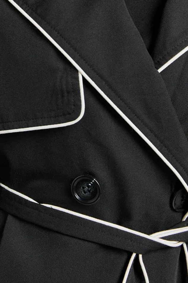Anziel Coat 8211 Double Breasted Longline Coat In Black Women Showpo Jackets and Coats