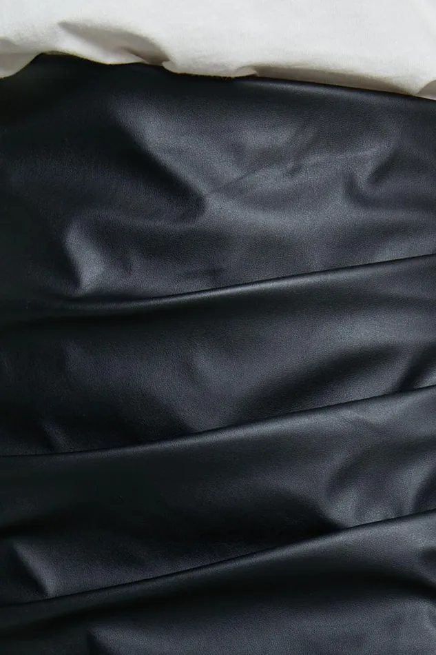 Ashlyn Mini Skirt 8211 Faux Leather Overlap Skirt In Black Women Showpo Skirts