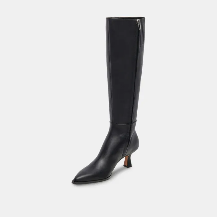 Auggie Boots Black Leather Women Dolce Vita Boots and Booties