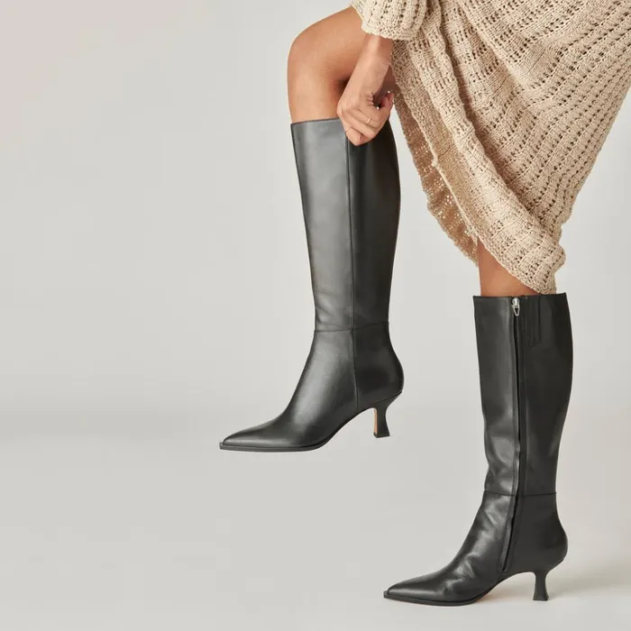 Auggie Boots Black Leather Women Dolce Vita Boots and Booties
