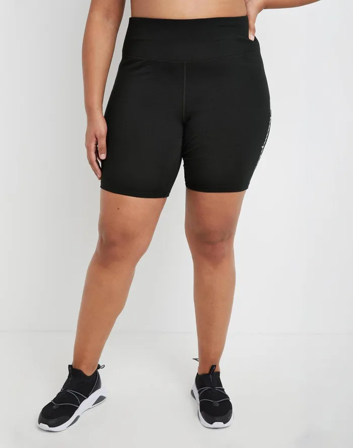 Authentic Bike Shorts Script Logo 8034 Plus Size Black Women Champion Shorts
