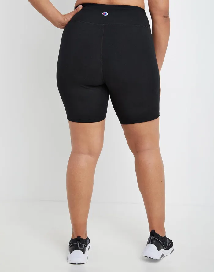 Authentic Bike Shorts Script Logo 8034 Plus Size Black Women Champion Shorts