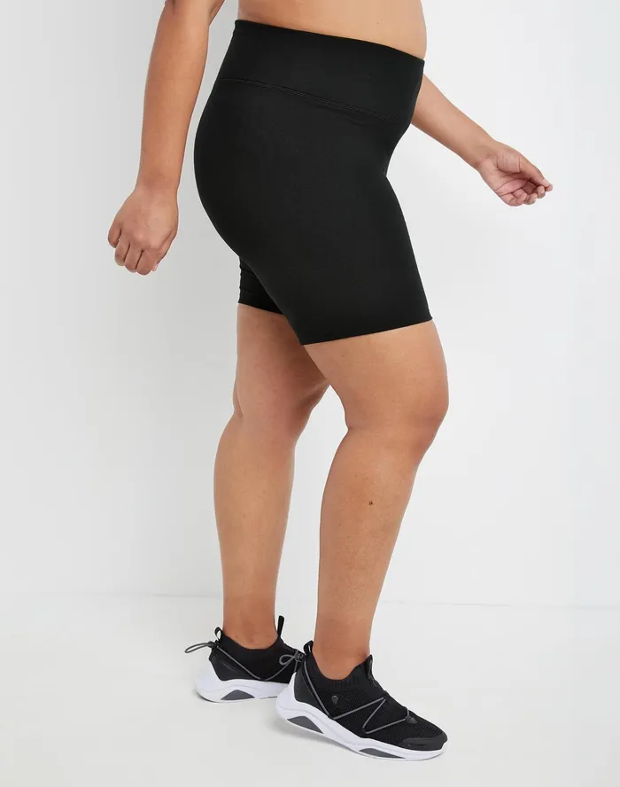 Authentic Bike Shorts Script Logo 8034 Plus Size Black Women Champion Shorts