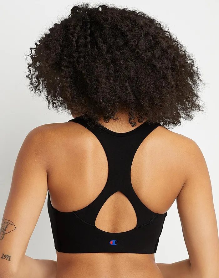 Authentic Sports Bra Script Logo Black Women Champion Sports Bras and Bralettes