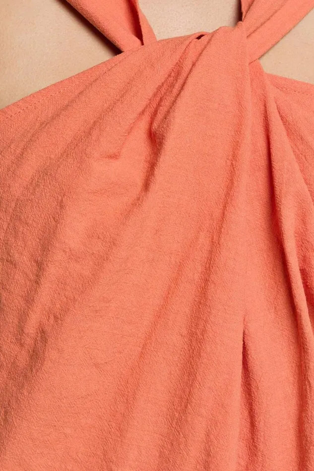 Avayah Top 8211 Linen Look Twist Halter Neck In Burnt Orange Women Showpo Tops