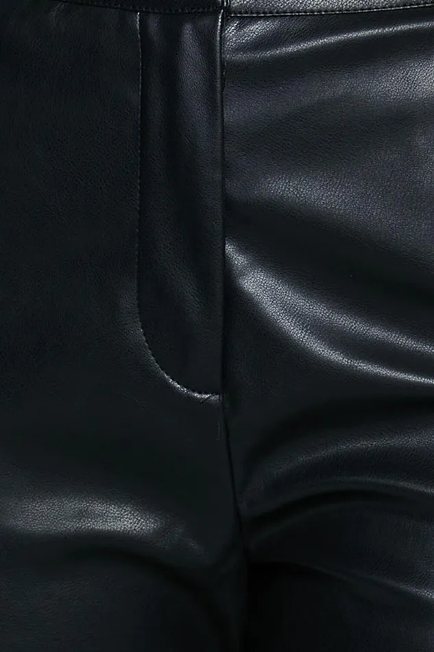 Azelia Pants 8211 Mid Rise Cropped Faux Leather Pants In Black Women Showpo Modest Clothing