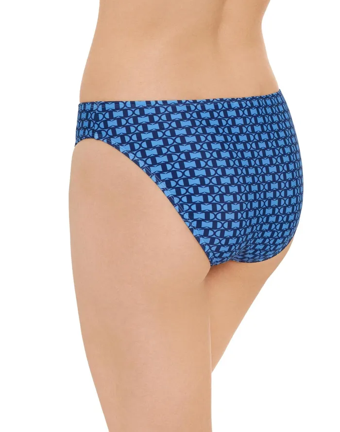 Basic Hipster Bathing Suit Bottom Blue Checkered Print C Logo Blue Multi Women Champion Swimwear