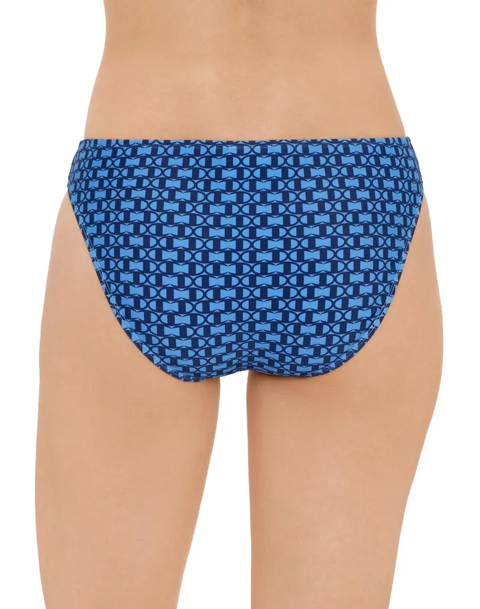 Basic Hipster Bathing Suit Bottom Blue Checkered Print C Logo Blue Multi Women Champion Swimwear