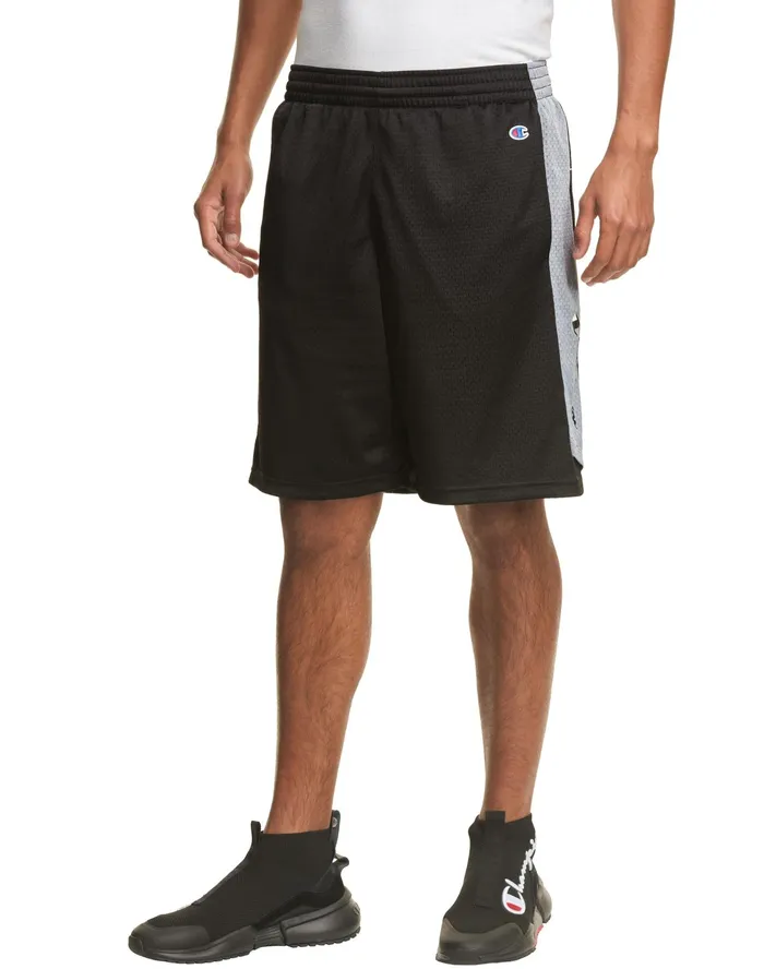 Basketball Shorts Mesh Script Logo 10034 Black Men Champion Shorts