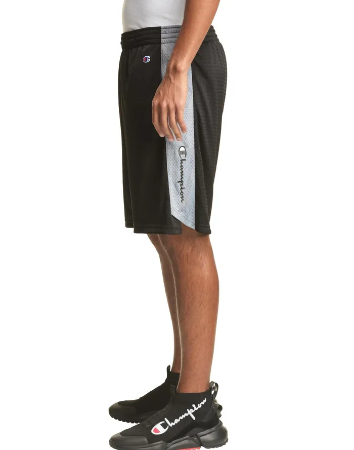 Basketball Shorts Mesh Script Logo 10034 Black Men Champion Shorts