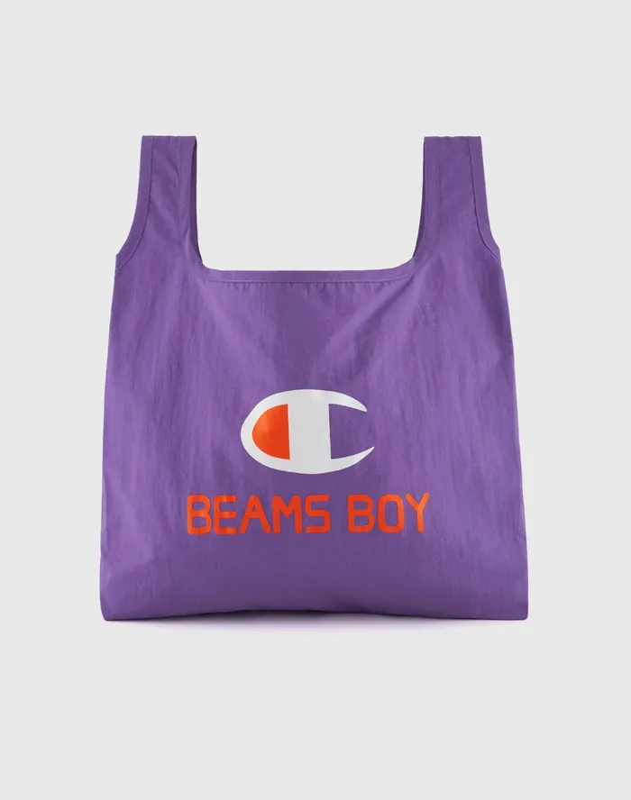 Beams Boy Nylon Bag C Logo Purple MenWomen Champion Bags and Backpacks
