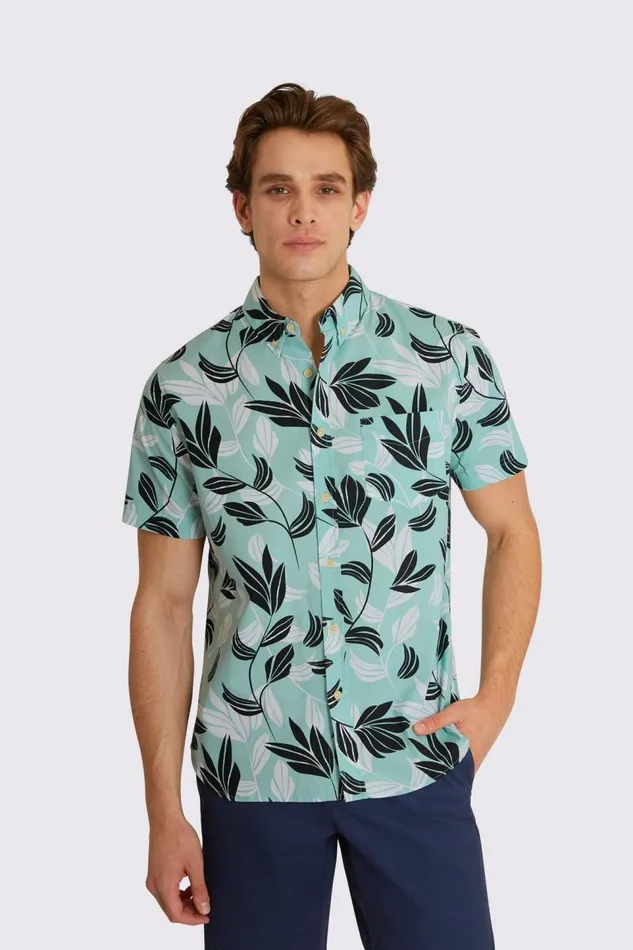 Ben Sherman Archive Print Shirts Men Floral Print ShortSleeve Shirt 8211 Eggshell