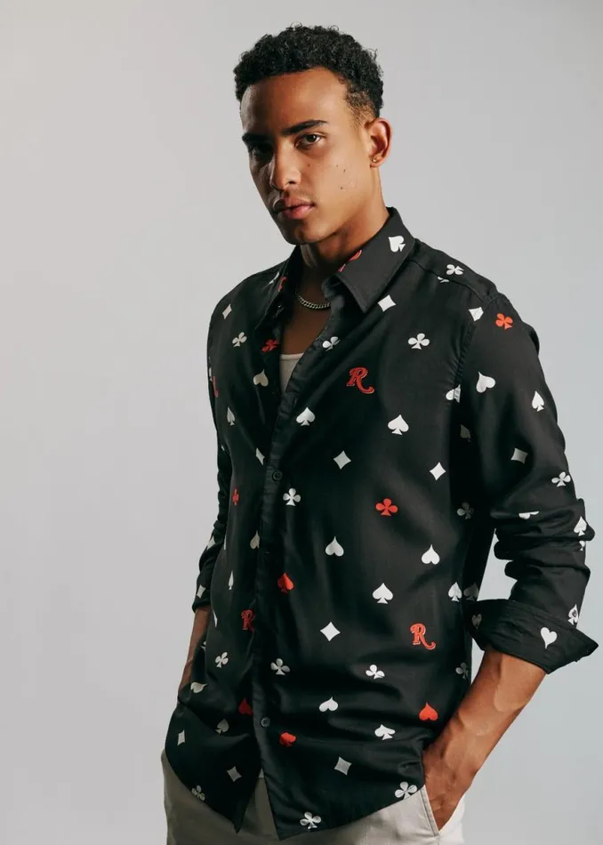 Ben Sherman Archive Print Shirts Men Rolling Stone Card Suits Print Shirt Ben Sherman Archive Print Shirts Men Rolling Stone Card Suits Print Shirt