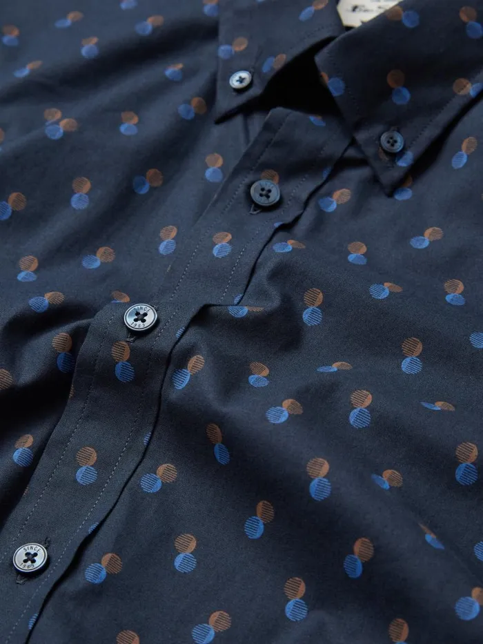Ben Sherman Archive Print Shirts Men Spot Print LongSleeve Shirt 8211 Midnight