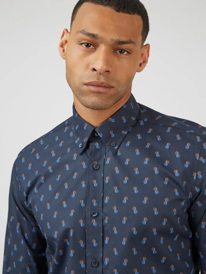 Ben Sherman Archive Print Shirts Men Spot Print LongSleeve Shirt 8211 Midnight Ben Sherman Archive Print Shirts Men Spot Print LongSleeve Shirt 8211 Midnight