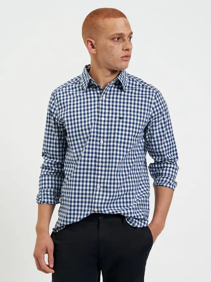 Ben Sherman Heritage Check Shirts Men House Poplin Gingham Shirt 8211 Navy