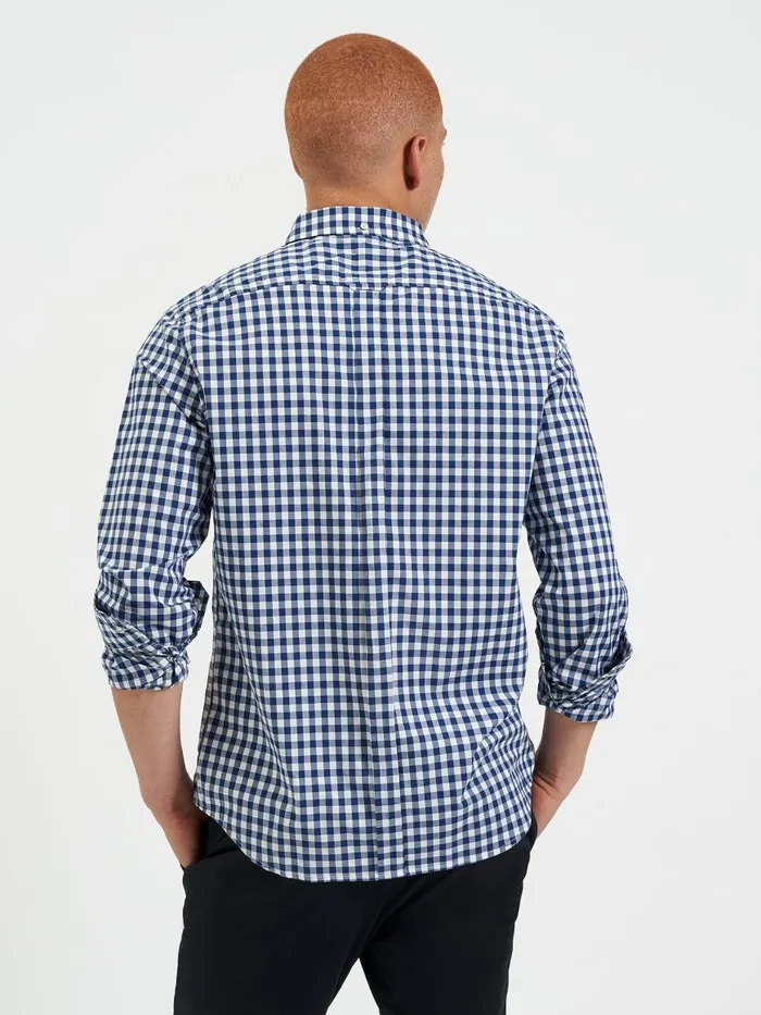 Ben Sherman Heritage Check Shirts Men House Poplin Gingham Shirt 8211 Navy
