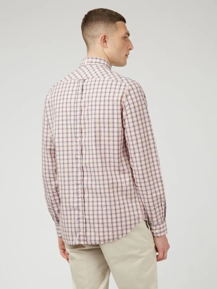 Ben Sherman Heritage Check Shirts Men Signature House Check LongSleeve Shirt 8211 Light Pink