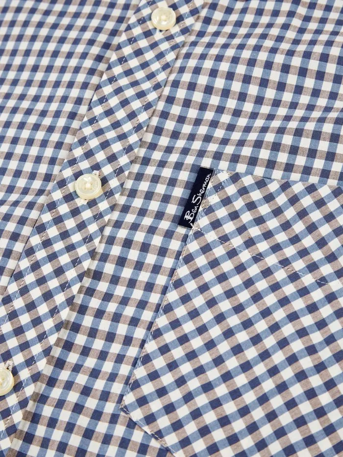 Ben Sherman Heritage Check Shirts Men Signature LongSleeve Gingham Shirt 8211 Persian Blue