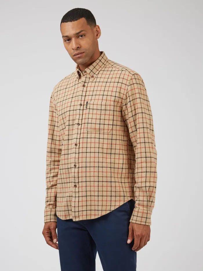 Ben Sherman Heritage Check Shirts Men Tattersall Check LongSleeve Shirt 8211 Fawn Ben Sherman Heritage Check Shirts Men Tattersall Check LongSleeve Shirt 8211 Fawn
