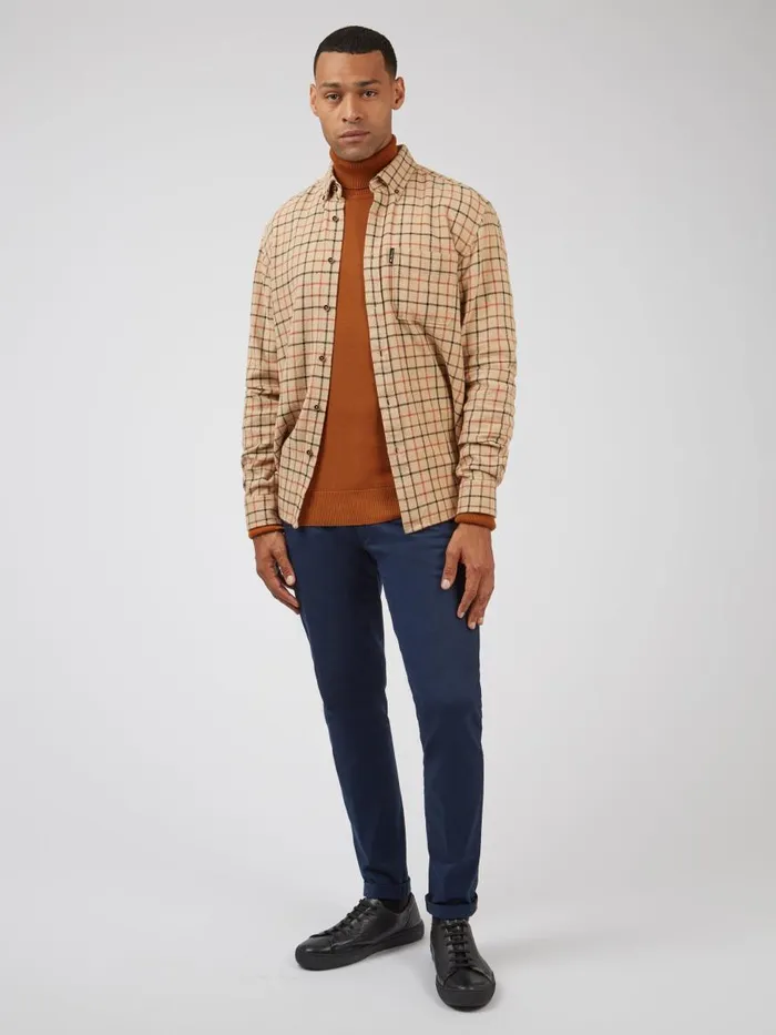 Ben Sherman Heritage Check Shirts Men Tattersall Check LongSleeve Shirt 8211 Fawn Ben Sherman Heritage Check Shirts Men Tattersall Check LongSleeve Shirt 8211 Fawn